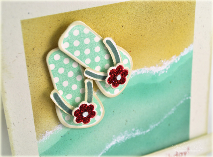 Stamps: Flipping Out<br />
Cardstock: Rustic White<br />
Ink: Aqua Mist, Ocean Tides, Pure...