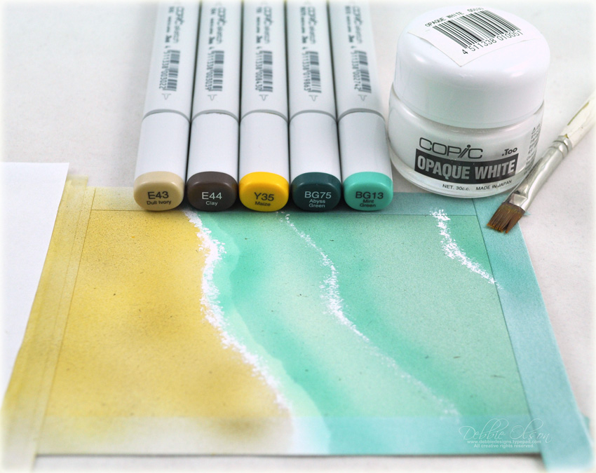 Stamps: Flipping Out<br />
Cardstock: Rustic White<br />
Ink: Aqua Mist, Ocean Tides, Pure...
