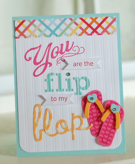 Stamps:  Flipping Out, Simply You<br />
Ink:  Raspberry Fizz<br />
Cardstock:  Stamper&#039;s...
