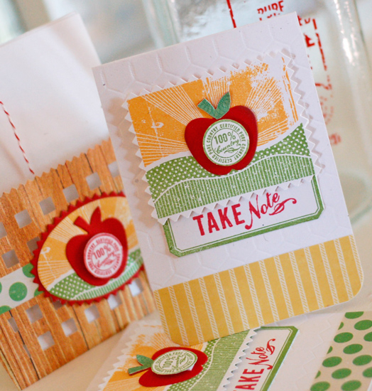 Stamps:  On the Farm, Label Basics<br />
Ink:  Summer Sunrise, New Leaf, Pure Poppy<br />...