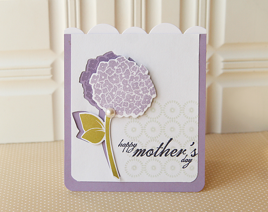 STAMPS: Happy Hydrangeas<br />
INK: Winter Wisteria, Soft Stone, True Black, Simply...