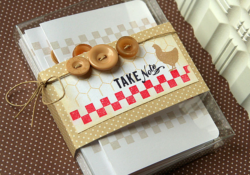 Stamps: Background Basics: Farm &amp; Barn (chicken wire), On the Farm<br />
Ink: Fine Linen,...