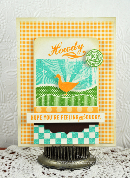 Paper: rustic cream, dark chocolate, summer sunrise pattern pack<br />
Stamps: On the Farm<br...