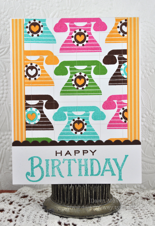 Paper: guide lines grid, stamper&#039;s select white, dark chocolate, summer sunrise pattern...