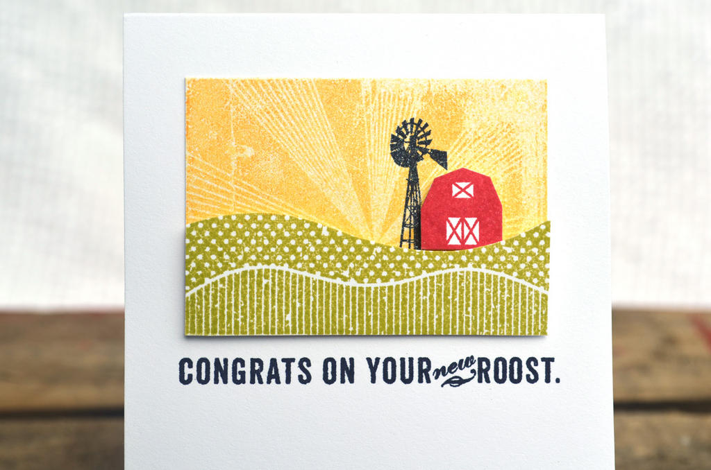 {New Roost} card<br />
<br />
Stamps - On the Farm<br />
Cardstock - White<br />
Ink - True...
