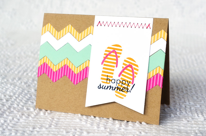 {Happy Summer} card<br />
<br />
Supplies available 5/15: <br />
Stamps - Flipping Out<br />...
