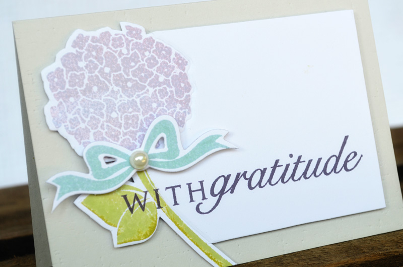 {With Gratitude} card<br />
<br />
Stamps - Happy Hydrangea<br />
Dies - Happy Hydrangea<br...