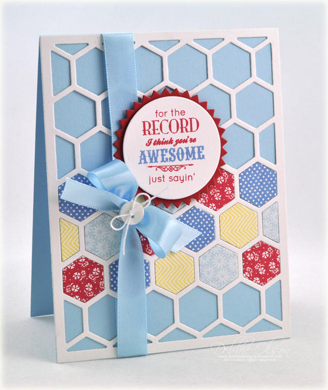 Stamps: Happy Hexagons, We Go Together<br />
Cardstock: Spring Rain, Stampers Select White....