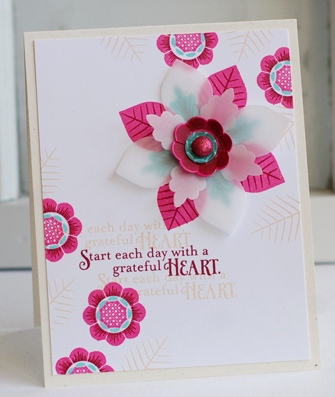 Stamps:  Lovely Layers<br />
Ink:  Raspberry Fizz, Scarlet Jewel, Aqua Mist, Ocean Tides, Fine...