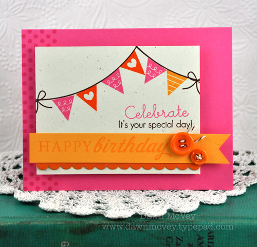 Paper: rustic cream, orange zest, summer sunrise, hibiscus burst<br />
Stamps: Heart-2-Heart...