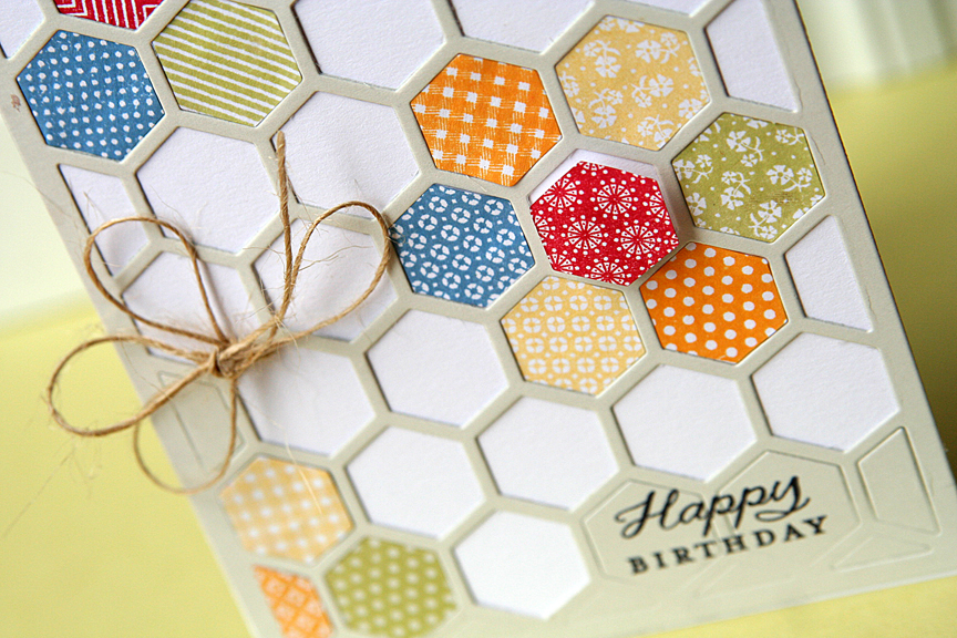 STAMPS: Happy Hexagons<br />
INK: Spring Moss, Pure Poppy, Harvest Gold, Orange Zest, True...