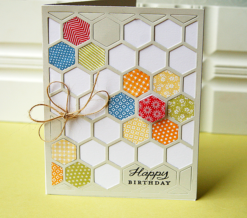 STAMPS: Happy Hexagons<br />
INK: Spring Moss, Pure Poppy, Harvest Gold, Orange Zest, True...