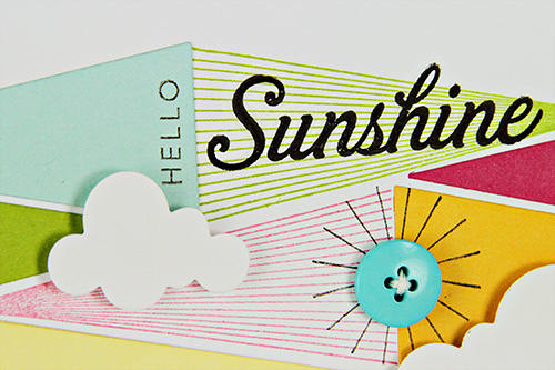 Stamps: Hello Sunshine<br />
Cardstock: Aqua Mist, Raspberry Fizz, Simply Chartreuse, Summer...