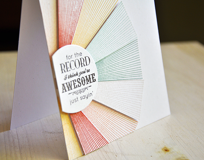 Stamps:  Hello Sunshine &amp; We Go Together<br />
Ink:  Summer Sunrise, Terracotta Tile, Melon...