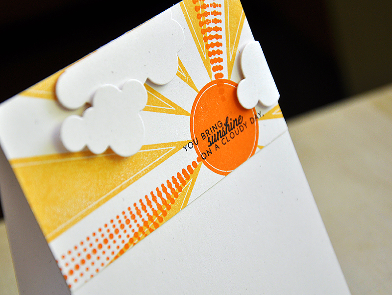 Stamps:  Hello Sunshine<br />
Ink:  Orange Zest, Summer Sunrise &amp; True Black<br />...