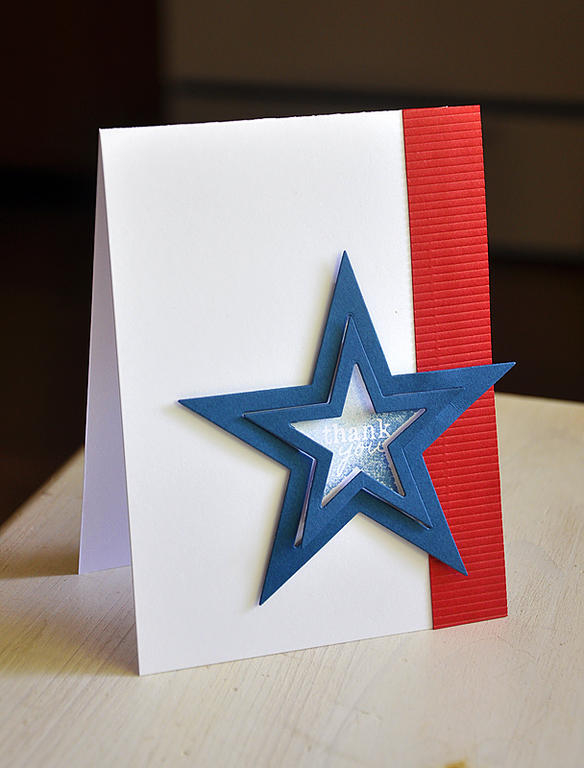 Stamps:  Military Stars<br />
Ink:  Spring Rain &amp; Enchanted Evening<br />
Cardstock:...