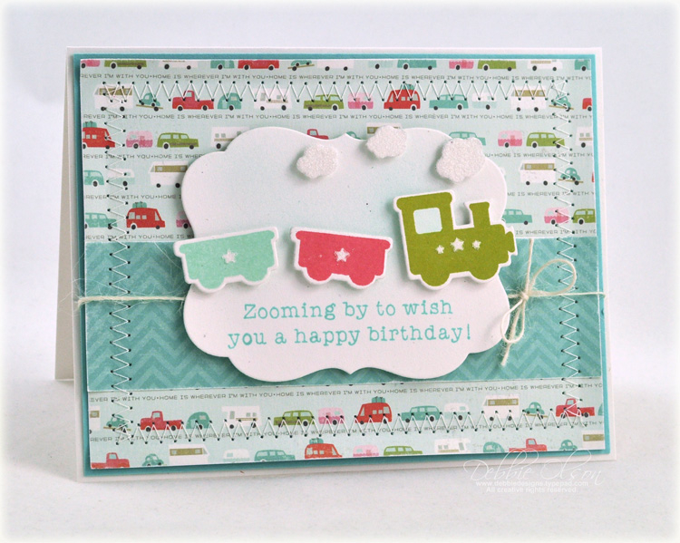 Stamps: Little Hot Rod<br />
Cardstock: Rustic White, Hawaiian Shores<br />
Ink: Aqua Mist,...