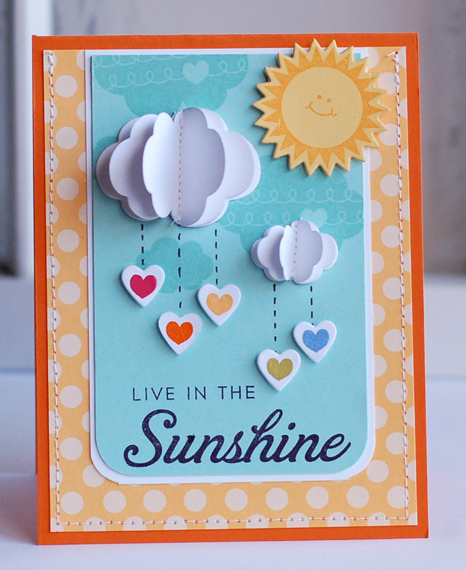 Stamps:  Heart-2-Heart #6, Hello Sunshine<br />
Ink:  Aqua Mist, Summer Sunrise, Pure Poppy,...
