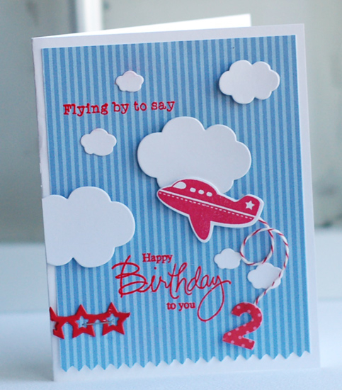 stamps: little hot rod, signature greetings II<br />
ink: pure poppy, versamark<br />...