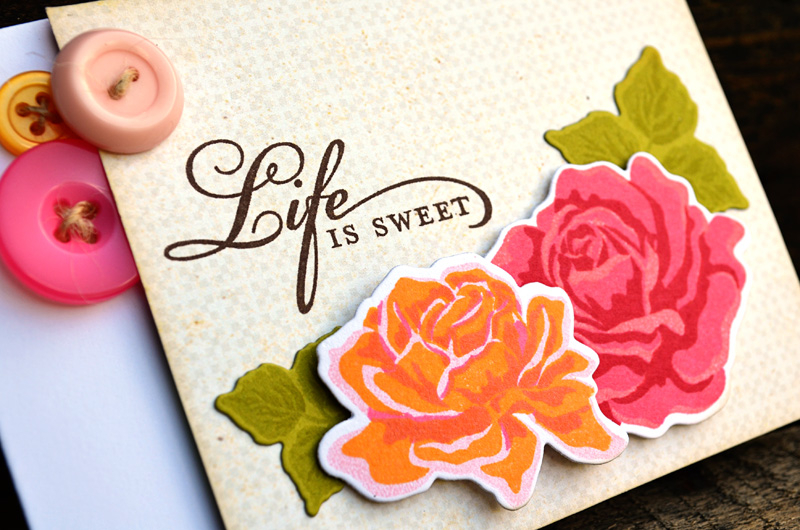 {Life is Sweet} card<br />
<br />
Stamps - The Sweet Life<br />
CS - White, Simply...