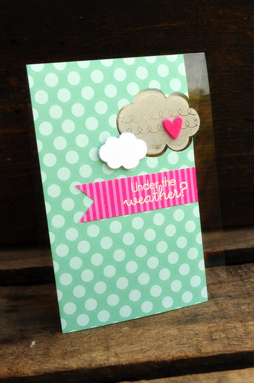{Under the Weather} card<br />
<br />
Stamps - Heart-to-Heart #6<br />
CS - White, Clear<br...