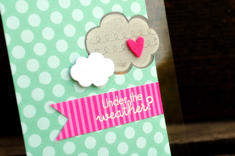 {Under the Weather} card<br />
<br />
Stamps - Heart-to-Heart #6<br />
CS - White, Clear<br...