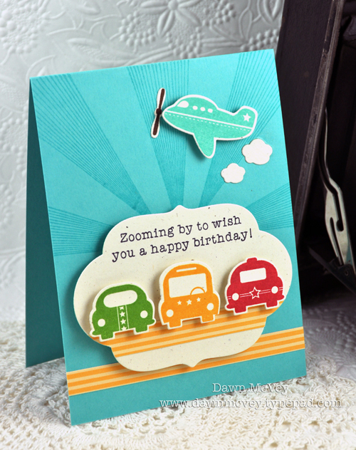 Paper: rustic cream, hawaiian shores, summer sunrise pattern pack<br />
Stamps: Little Hot Rod,...