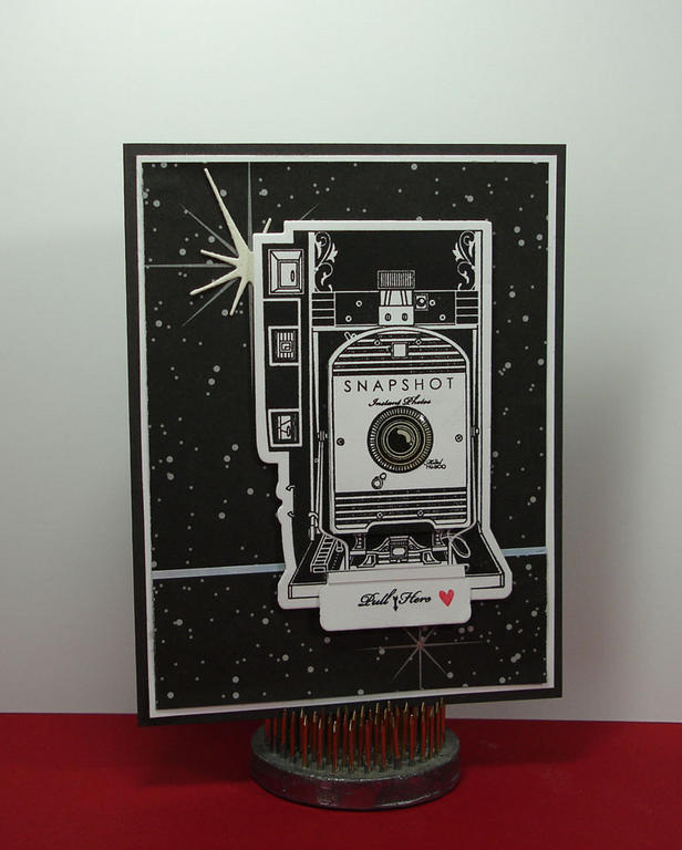 Shutterbug Special (front closed)<br />
This is a black and white themed birthday card for a...