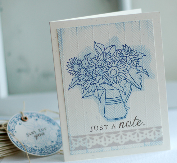 Stamps:  Sunflower Bouquet, Think Big Favorites #19<br />
Ink:  Spring Rain, Enchanted Evening,...