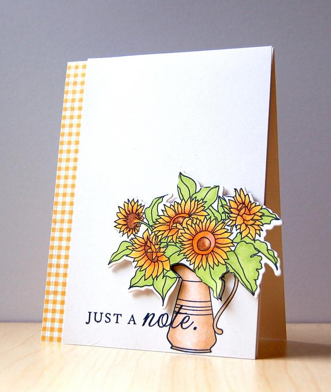 Cardstock: vintage cream<br />
Patterned paper: Lily Bee Designs<br />
Stamps: Sunflower...