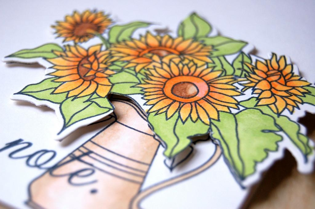 Cardstock: vintage cream<br />
Patterned paper: Lily Bee Designs<br />
Stamps: Sunflower...