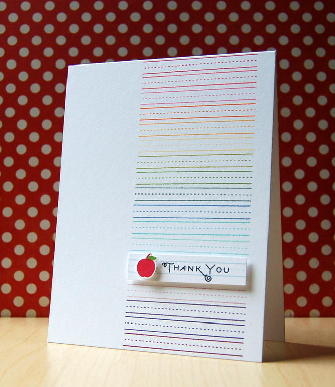 Cardstock: white<br />
Stamps: Teach and Inspire<br />
Ink: Pure Poppy, Berry Sorbet, Hibiscus...