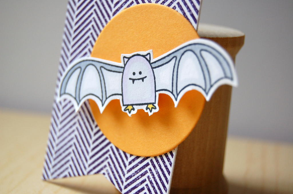 Cardstock: white, summer sunrise<br />
Stamps: Tremendous Treats: Halloween, Background Basics:...