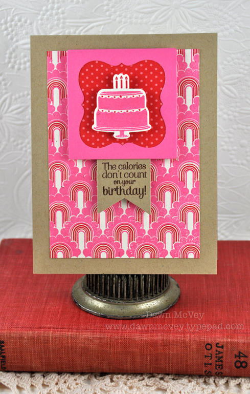 Paper: rustic cream, kraft, hibiscus burst, pure poppy pattern pack<br />
Stamps: Foodie Fun,...