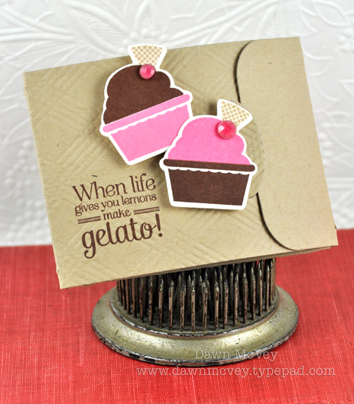 Paper: rustic cream, kraft<br />
Stamps: Foodie Fun, Think Big Favorites #19<br />
Ink: dark...