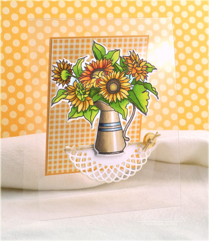 Stamps: Sunflower Bouquet<br />
Cardstock: Clear cardstock, Summer Sunrise, X-Press It Blending...