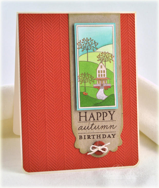 Stamps: Autumn Hills<br />
Cardstock: Terracotta Tile, Kraft, Rustic White, Aqua Mist<br />...