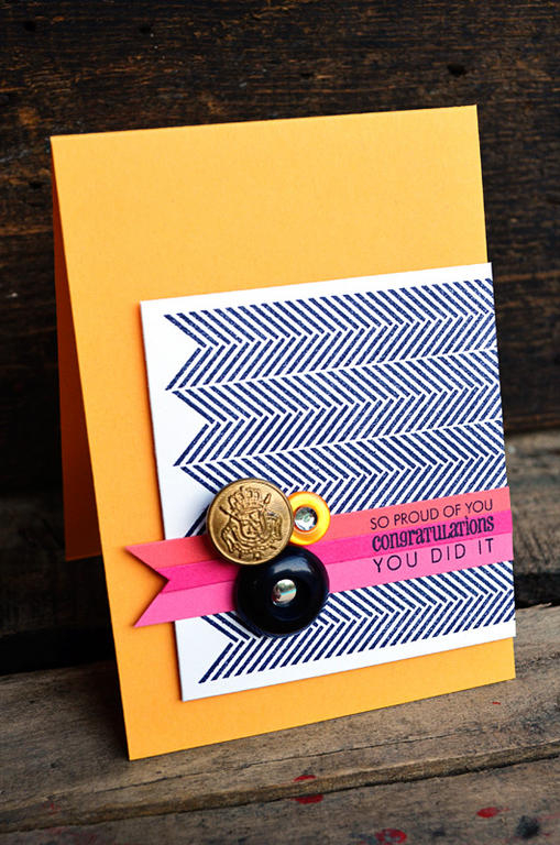 {Proud of You} card<br />
Stamps - Framed Out #7, Background Basics: Herringbone<br />
CS -...