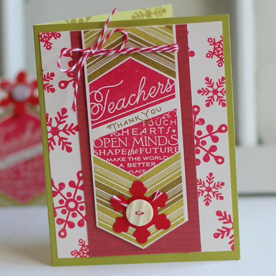 Stamps:  Teach &amp; Inspire, Peace Be Still<br />
Ink:  Pure Poppy, Ripe Avocado, Simply...