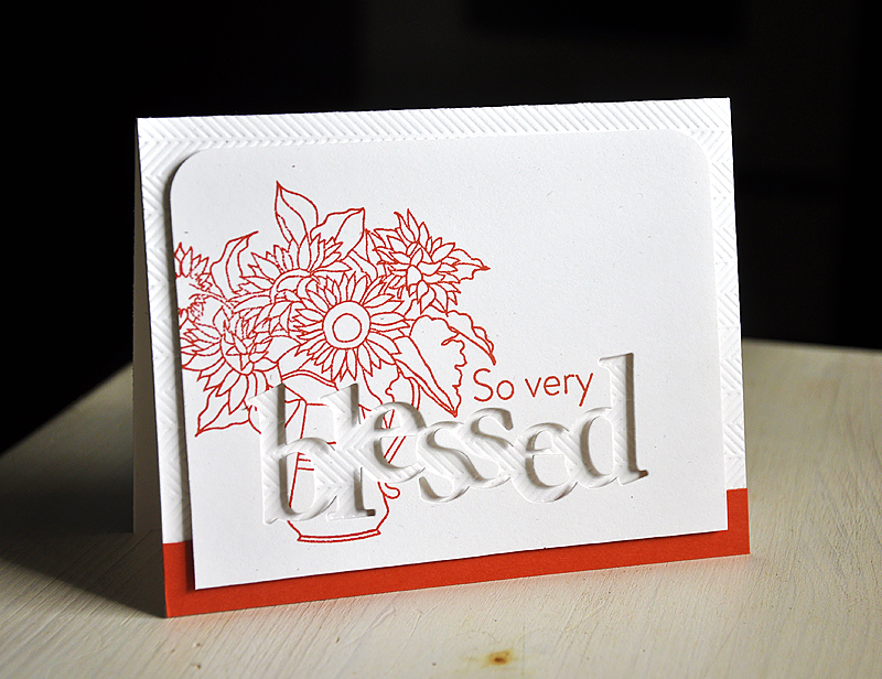 Stamps: Sunflower Bouquet &amp; Counting My Blessings<br />
Ink: Terracotta Tile<br />...