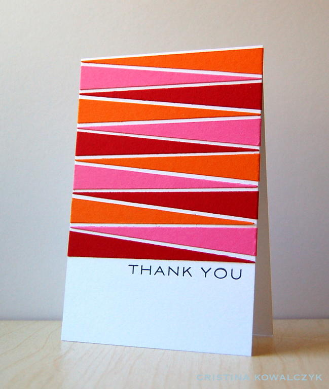 Cardstock: white, pure poppy, hibiscus burst, orange zest<br />
Stamps: Inside &amp; Out: Thank...