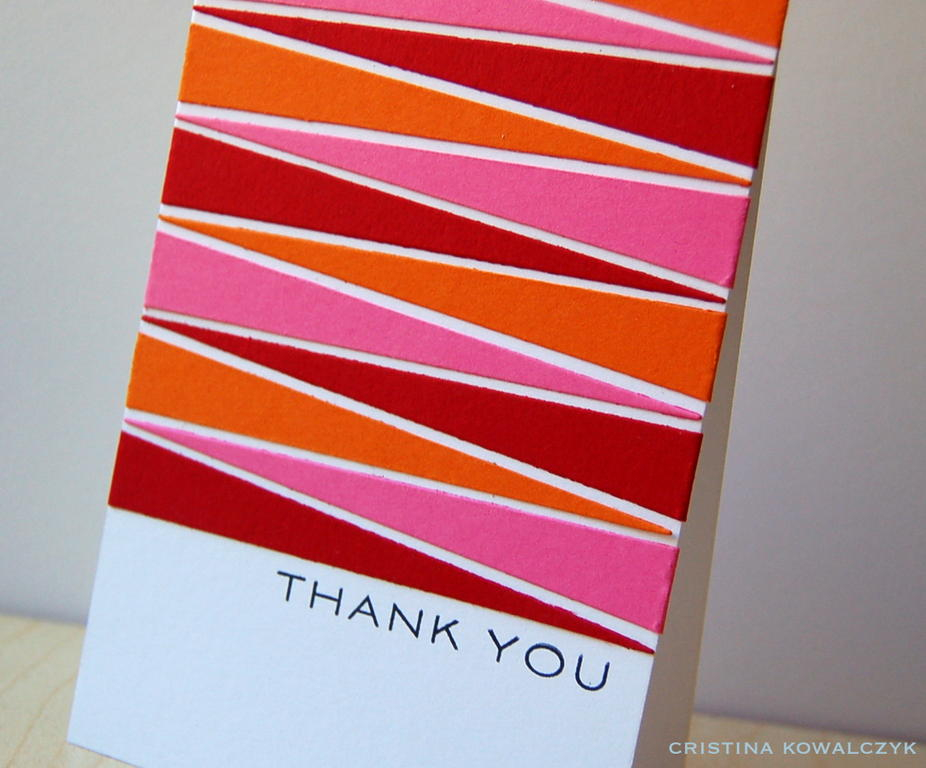 Cardstock: white, pure poppy, hibiscus burst, orange zest<br />
Stamps: Inside &amp; Out: Thank...