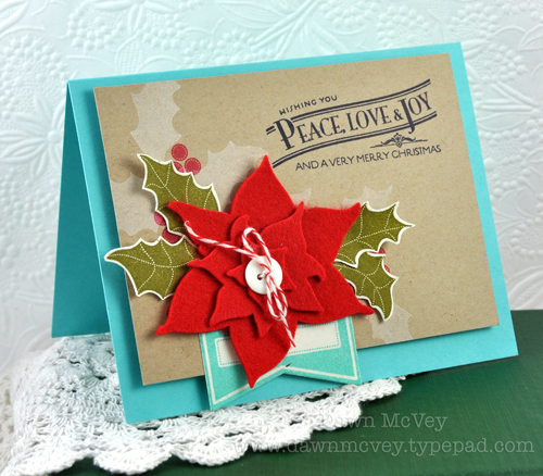 Paper: rustic cream, kraft, hawaiian shores<br />
Stamps: Happiest of Holidays, Mistletoe &amp;...