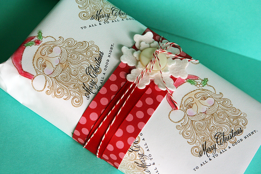 STAMPS: Santa Stationery<br />
INK: Classic Kraft, True Black<br />
PAPER: Pure Poppy Pattern...