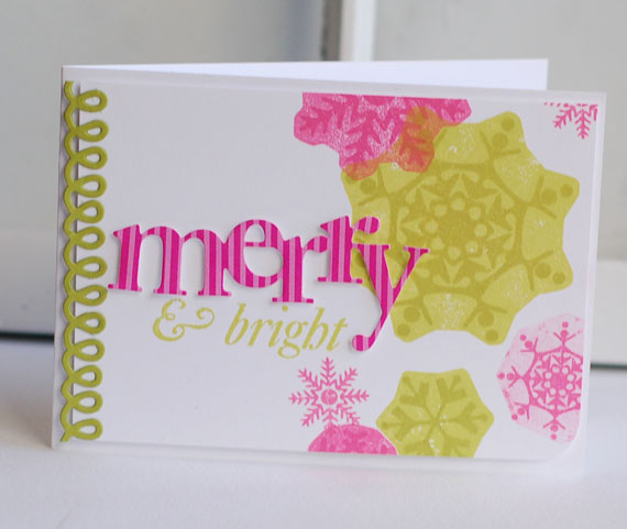 Stamps:  Snowflake Medley, Wonderful Words: Holiday<br />
Ink:  Limeade Ice, Simply Chartreuse,...