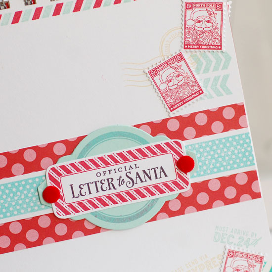 Stamps:  Santa Stationery, Postmarks, Label Basics, Ribbon Tails<br />
Ink:  Pure Poppy, Aqua...