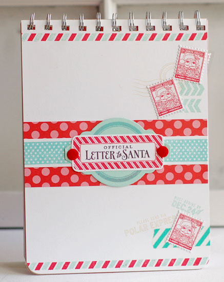 Stamps:  Santa Stationery, Postmarks, Label Basics, Ribbon Tails<br />
Ink:  Pure Poppy, Aqua...