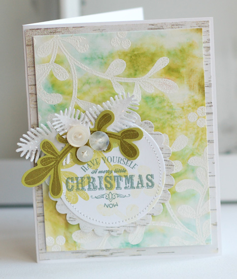 Stamps:  Mistletoe &amp; Holly, Happiest of Holidays<br />
Ink:  Aqua Mist, Simply Chartreuse,...