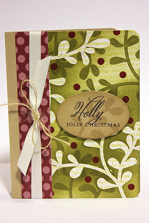 stamps: Mistletoe &amp; Holly, Background Basics: Christmas<br />
<br />
ink: True Black,...