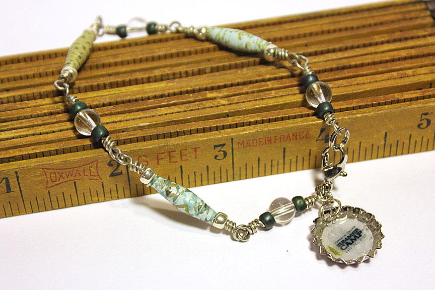 Beautiful Beads papers, Beautiful Beads die, beading supplies (craft store), Stamp-a-Faire charm...